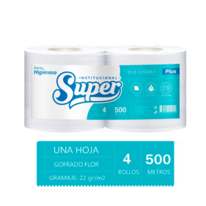 Papel Higiénico Super Gofrado Flor 4 Rollos