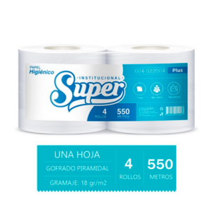 Papel Higiénico Super Gofrado Flor 4 x 550 mts
