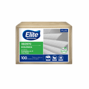 Servilleta ecológica doblada en 4 x100 und 33x22.5cm Elite