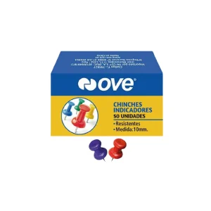 Chinches De Colores Ove Push Pins 10 Mm X 50 und